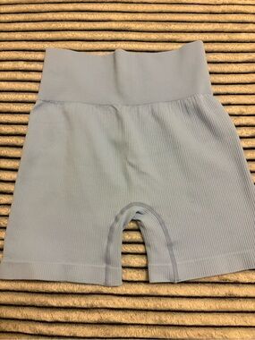 Kids Ribbed Bike Shorts in Light Blue - Brand Unspecified